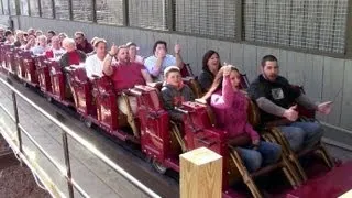 Outlaw Run first riders on opening day at Silver Dollar City