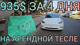 Доставка еды в США на арендованной Tesla Y Long Range