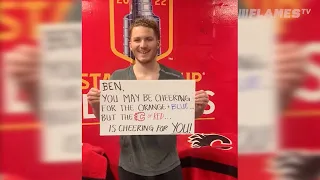 Tkachuk on Oilers fan Ben Stelter: 'He's a true warrior'