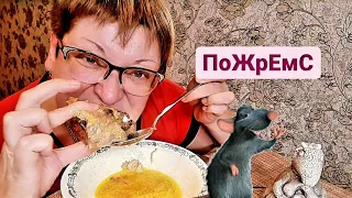 русский мукбанг/Харчо с косточками/я его сварила из того ,что было/обжор на камеру/Mukbang/