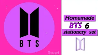 How to make BTS Stationery set at home / DIY 6 BTS school supplies / BTS Stationery set