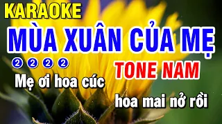 Karaoke Nhạc Sống 2024 | Mùa Xuân Của Mẹ - Tone Nam | Beat Huỳnh Lê