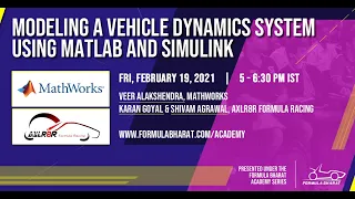 Modeling a Vehicle Dynamics System Using MATLAB and Simulink - MathWorks and Axlr8r Formula Racing