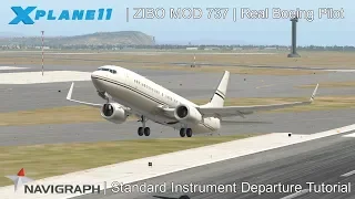 How to fly a SID by Real Boeing 737 Pilot | ZIBO MOD 737 | X-Plane 11