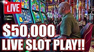 🔴 GOING HARD PLAYING HIGH LIMIT SLOTS LIVE WITH $50,000 CASH!