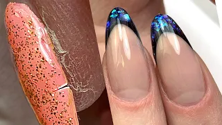 Watch me Work: Client Fill | French Style Nails With Galaxy Design