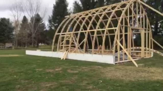 Bow roof Boat shed with Gothic arch truss time lapse part 2: Sea Dreamer Project