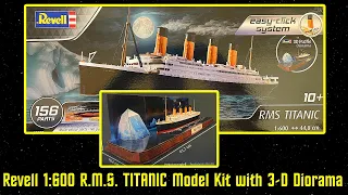 Revell Easy-Click System 1:600 Scale R.M.S. TITANIC Model Kit with 3-D Puzzle Diorama