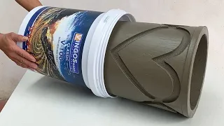 Techniques For Shaping Flower Pots From Plastic Container And Cement , Foam- DIY Flower Pots At Home