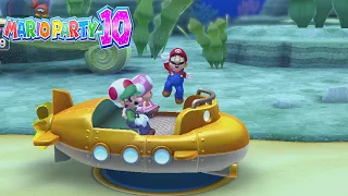 Mario Party 10 - Whimsical Waters - Mario vs Luigi vs Toad vs Toadette (Master Difficulty)