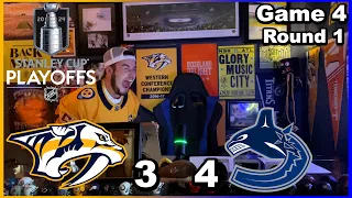 Predators fan reacts to Canucks playoff game 🤬 (Game 4, Round 1) 4/28/24