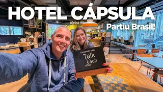 De FÉRIAS para o BRASIL | Ficamos num HOTEL CÁPSULA no aeroporto de ZURIQUE! 4K🇨🇭