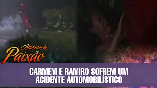 Carmem e Ramiro sofrem um grave acidente automobilístico