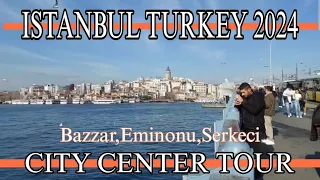 TURKEY ISTANBUL 4K UHD CITY CENTER WALKING TOUR AROUND GRAND BAZAAR,EMINONU,SIRKECI WINTER 2024