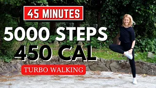 🔥5000 STEPS TURBO WALKING🔥FAST WALKING for WEIGHT LOSS🔥KNEE FRIENDLY🔥NO JUMPING🔥FAT BURNING CARDIO🔥