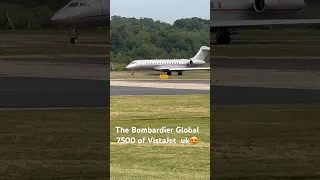 The Bombardier Global 7500 of VistaJet aircraft at uk farnborough airport | jayaboomi travel places