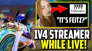 FEITZ WIPED STREAMERS SQUAD WHILE SHE WAS LIVE!! | PUBG Mobile