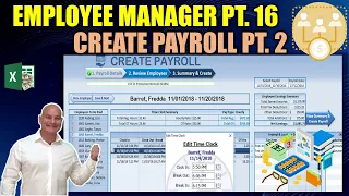 Review Employee's Pay and Edit Time Clock Data with Part 2 of Excel Payroll [Employee Mgr. Pt. 16]
