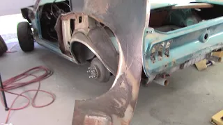 Rear sheet metal removal on the 68 Mustang coupe. "Jade" part 23