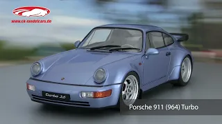 ck-modelcars-video: Porsche 911 (964) Turbo Baujahr 1990 horizontblau metallic 1:18 Solido