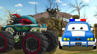 Haunted House Monster Truck Chasing Road Ranger Song & More Children Car Cartoons