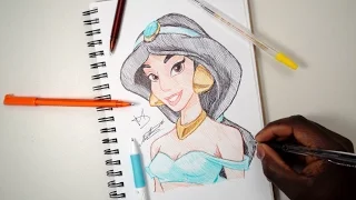 SKETCH SUNDAY #5 How To Draw Princess Jasmine - Aladdin - DeMoose Art