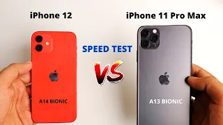 iPhone 12 vs iPhone 11 Pro Max Speed Test | A13 Bionic vs A14 Bionic Speet test