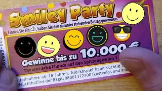 Smiley Party RUBBELLOSE + Glücksgriff + Rubbel Lotto - GEWONNEN - лотерея в германии - выиграл