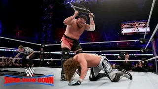 Samoa Joe smashes AJ Styles through a steel chair: WWE Super Show-Down 2018 (WWE Network Exclusive)