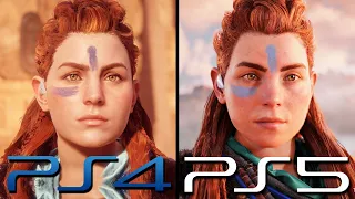 COMPARANDO OS GRÁFICOS DE HORIZON FORBIDDEN WEST DE PS4 COM OS DE PS5!