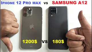 SAMSUNG GALAXY A12 VS IPHONE 12 PRO MAX 2021 SPEED TEST