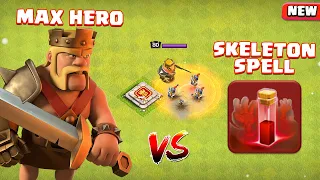 Skeleton Spell vs All Heroes ! Clash of Clans