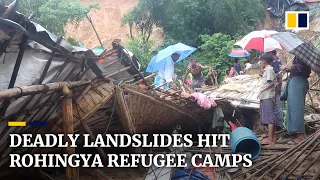 Bangladesh landslides kill at least 6 Rohingya refugees, force thousands out of camp shelters