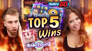 TOP 5 BEST WINS FROM PLAY'N GO 2023 - Reactoonz & Gigantoonz