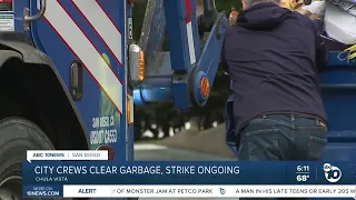 Sanitation strike continues, chula vista city workers help clear trash buildup
