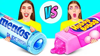 Desafío de Comida Rosa vs. Azul | Situaciones Divertidas por CRAFTooNS Challenge