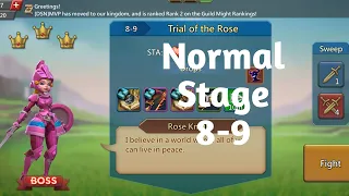 Lords mobile normal stage 8-9 F2P|Trail of the rose normal stage 8-9