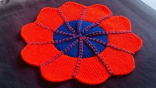 30 Fande ka KALI OR CHOTI wala DESIGN । TABLE MAT / DOOR MAT KNITTING ।