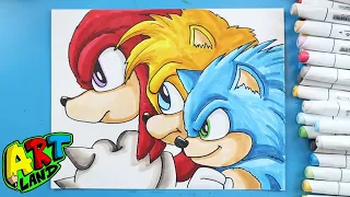 How to Draw SONIC KNUCKLES TAILS FACEOFF