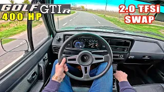 1983 VW Golf MK1 GTI R20 with 400HP is CRAZY on a B ROAD!