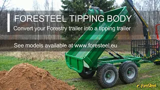 FTB easy assembly. Foresteel Tipping Body for forestry trailer. For center beam trailers
