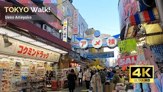 【4K/60fps】Tokyo Walk Tour in Ueno Ameyoko Feb, 2022!