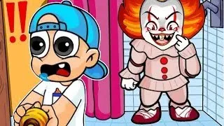 EL PAYASO IT APARECE EN MI BAÑO EN MINECRAFT 🤡😱   BEBE PECHOCHIN Y BEBE NOOB VS EL PAYASO IT 1