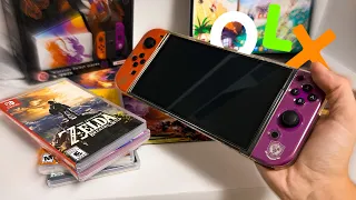 Comprei um Nintendo Switch OLED usado na OLX :) Com JOGOS!