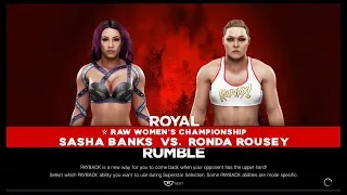 WWE Royal Rumble 2019: Ronda Rousey vs. Sasha Banks for the RAW Women's Championship (WWE 2K19)