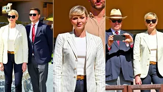 🔴Charlene of Monaco looks chic alongside Albert for a beautiful outing at Stade Louis-II