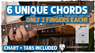 6 BEAUTIFUL Guitar Chords for Beginners - ONLY 2 FINGERS!