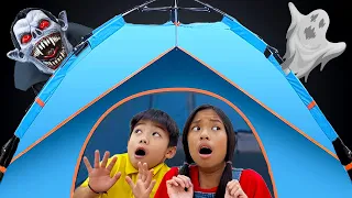 Wendy and Eric Go On Camping Adventure | Kids Camp in the Backyard Family Fun Activities