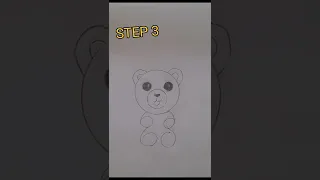 how to draw a teddy bear step by step easy with number 6|#short | QUICK ART | ART AIRWAYS