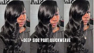 DEEP SIDE-PART QUICKWEAVE TUTORIAL |LAYERS | BEGINNER FRIENDLY ♡